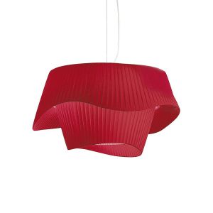 MODOLUCE lampe à suspension COCÒ Ø 60 cm (Plissé - Tissu et plexiglas opale)