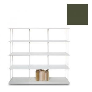 KRIPTONITE biblioth&egrave;que murale KROSSING MAXI H 137 cm avec base pour support au sol (L 150 cm Vert mat RAL 6003 - M&eacute;tal)