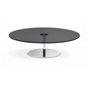TONELLI table basse ronde FARNIENTE (Ø 120 x h 40 cm - Verre fumé)