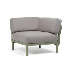 NARDI fauteil élément d'angle MAXIMO (Cactus / Lave - Fibre de verre régénérée, polypropylène et tissu Sunbrella hydrofuge)