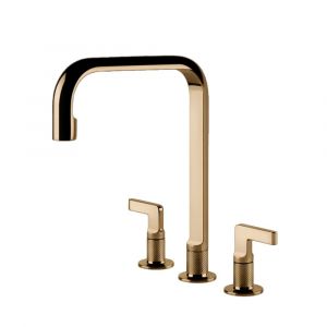 GESSI m&eacute;langeur robinet de cuisine trois trous 58701 INCISO (Bronze chaud PVD - M&eacute;tal)