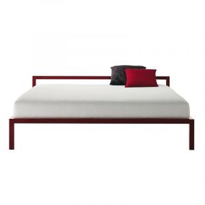 MDF ITALIA lit deux places ALUMINIUM BED (Rouge 180x210 cm - aluminium anodis&eacute; laqu&eacute;)