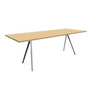 MAGIS table BAGUETTE 200x90 cm (Plateau en chêne naturel, structure brillante - MDF plaqué et aluminium)