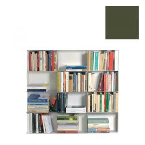 KRIPTONITE biblioth&egrave;que murale KROSSING MIDI 120 x H 100 cm (Vert mat RAL 6003 - M&eacute;tal)