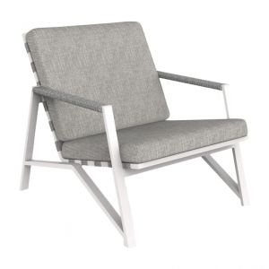 TALENTI fauteuil d'extérieur COTTAGE Collection Icon (White / Light grey - Tissu et aluminium peint)