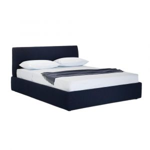 ZANOTTA lit deux personnes TALAMO BOX pour matelas 180 x 200 cm (Cuir Cat. 99 - Structure en maille d'acier, lattes courb&eacute;es en h&ecirc;tre)