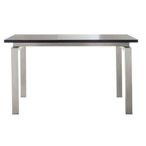 PEDRALI table SPACE (Plateau trasparent L 160 cm - Acier Inox / Verre)