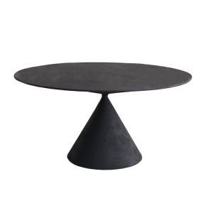 DESALTO table oval CLAY (120x180 cm / Béton noir - Base en polyuréthane / Plateau MDF avec revêtement)