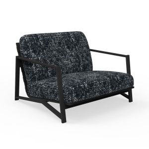 TALENTI fauteuil luxury d'extérieur COTTAGE Collection Icon (Graphite / Black abstract - Tissu et aluminium peint)