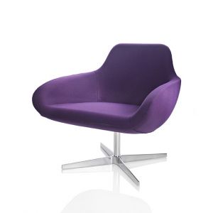 ALMA DESIGN fauteuil pivotant X BIG avec structure en aluminium brillant (Cat. D Velluto Luna - M&eacute;tal et tissu)