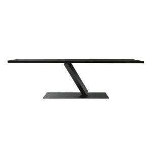 DESALTO table rectangulaire ELEMENT 200 x 99 cm (Laqué noir opaque - Base en acier / Plateau en métal)