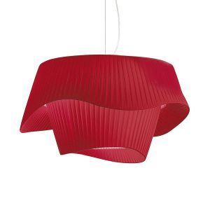 MODOLUCE lampe à suspension COCÒ Ø 80 cm (Plissé - Tissu et plexiglas opale)