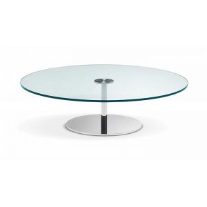 TONELLI table basse ronde FARNIENTE (Ø 120 x h 40 cm - verre transparent)