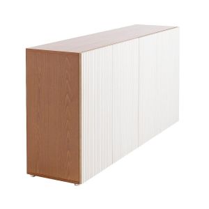 HORM buffet avec 4 portes LEON L 192 cm (H 98 cm - Bois blond et portes en hêtre blanchi et bois blond)