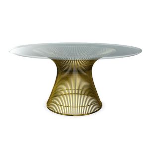 KNOLL table ronde PLATNER Ø 152 cm (Or 18k / Transparent - Métal / Cristal)