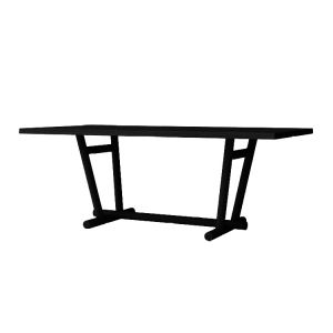 ALMA DESIGN table WOODBRIDGE H 75 cm (200 x 100 cm - Base en frêne verni noir, plateau en multicouches avec bord massif)