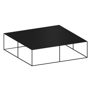 ZEUS table basse carré SLIM IRONY LOW TABLE (L 124 cm - métal verni noir cuivré sablé)