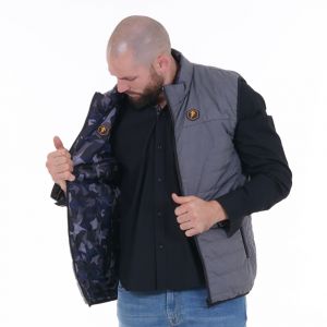 Doudoune sans manches r&eacute;versible Ruckfield Maison de Rugby imprim&eacute; camouflage beu/gris/noir - Manteaux & Vestes