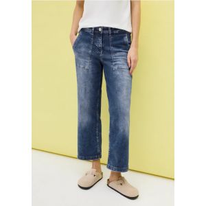 Jeans 7/8 avec poches patch Bleu - Taille 33|32|31|36|27|34|30|26|25|29|28