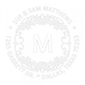 Pince &agrave; gaufrer monogramme ronde - Motif &agrave; fleurs