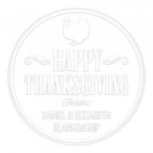 Pince &agrave; gaufrer monogramme ronde - Happy Thanksgiving