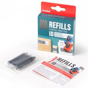 3 Flacons d'encre noire pour rouleau encreur ID Protector