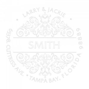 Pince &agrave; gaufrer monogramme ronde - Motif victorien