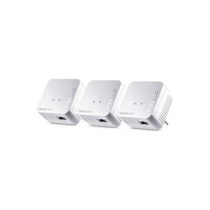 devolo Magic 1 WiFi mini Mesh Kit Multiroom, adaptateurs CPL WiFi - jusqu''a 1.200 Mbits/s, point d''acces WiFi, 3x ports Ethernet, prise integree, blanc