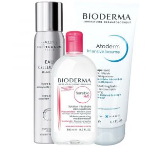 Bioderma Sensibio H2O Nettoyant Micellaire 4 en 1 + Institut Esthederm Hydro Booster Cellulaire + Bioderma Atoderm Intensive Baume
