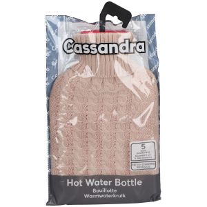 Cassandra Bouillotte Housse Tricot Rose 1.8L