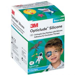 3M Opticlude™ Silicone Pansement Orthoptique Midi Boys 5,3cm x 7cm 2738Pb50
