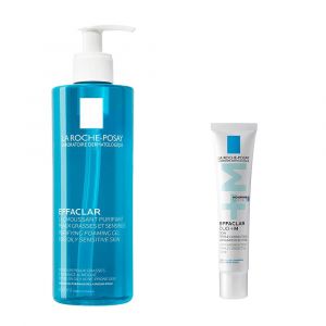 LA Roche Posay Effaclar Gel moussant purifiant + Effaclar Duo+M Soin triple correction anti-imperfections