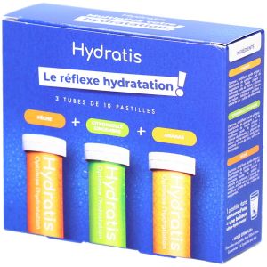 Hydratis - Pack 3 Mini Tubes Electrolytes - P&ecirc;che, Gingembre, Ananas