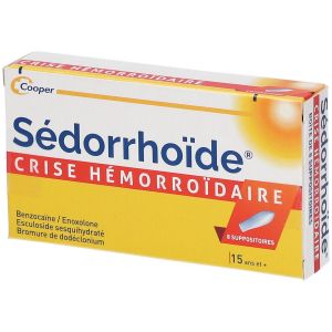Sedorrhoide - Crise h&eacute;morro&icirc;daire - 15 ans et plus - 8 suppositoires