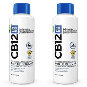 Cb12 - Bain de bouche - Lutte contre la mauvaise haleine pendant 12 heures - Sans alcool - Arôme menthe - Flacon 500 ml