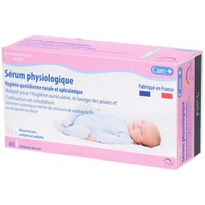 Care + s&eacute;rum physiologique st&eacute;rile - boite de 40 unidoses de 5 ml - EG Labo