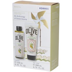 Korres Gel Douche Olive Grecque Pure Poire Miel + Cr&egrave;me Corps