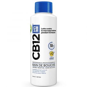 Cb12 - Bain de bouche - Lutte contre la mauvaise haleine pendant 12 heures - Sans alcool - Arôme menthe - 500 ml