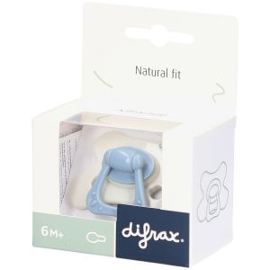 Difrax Sucette 6M+ Natural Fit &ndash; Pour B&eacute;b&eacute; D&egrave;s 6 Mois avec T&eacute;tine Confort - &Eacute;l&eacute;phant gris