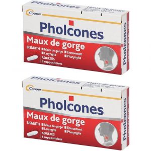 Pholcones - Maux de gorge - Adultes - 8 suppositoires