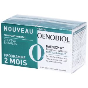 Oenobiol Hair Expert Fortifiant Int&eacute;gral - Nouveau - K&eacute;ratine - Redonne force et r&eacute;sistance pour des cheveux &eacute;clatants de sant&eacute; - Compl&eacute;ment alimentaire 2x60 comprim&eacute;s - Programme 2 mois