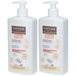 Cattier Kids Shampooing & Douche 2 en 1 Corps et cheveux - Fleur de guimauve Bio