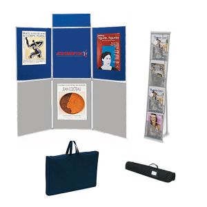 Kit complet stand 6 panneaux et présentoir 4 poches