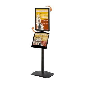 Porte-affiches / Porte-messages Cadro-Clic® 1 porte-affiche A3 et 1 étagère