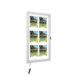 Vitrine LED Intérieur / Extérieur fond métal 6 feuilles