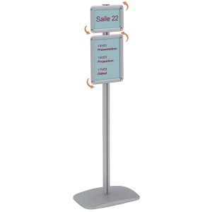 Porte-affiches Cadro-Clic® A4 + A5 sur pied H 133 cm