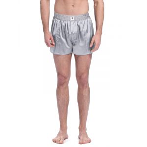 LILYSILK Boxer Soie Homme Gris Moyen Ceinture &Eacute;lastique De Taille Moyenne Et Large Soie Naturelle L&eacute;ger Et R&eacute;sistant Aux Rides