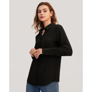 LILYSILK Chemisier Soie Femme Style De Base 100% Soie, Chemise Basique Léger Et Résistant Aux Rides Chemises Noir