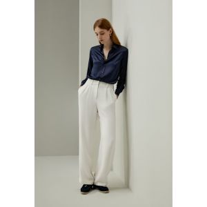 LILYSILK Chemisier Femme Chic En Soie Classique Intemporelle Pure Soie Simple Et Classique Une &Eacute;l&eacute;gance Intemporelle Bleu Marine 34