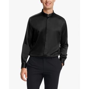 LILYSILK Chemisier En Soie Homme France Chemise Homme Classique En Soie À Patte De Boutonnage Dissimulée Noir
